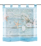 digital bedrucktes Schlaufen Raffrollo Maritim blau BxH 60/80/100/120x140cm